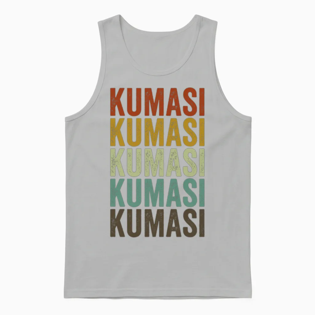 Kumasi Ghana Retro Vintage Unisex Tank Top in Ash
