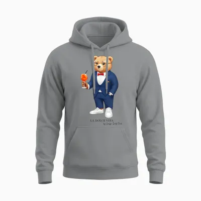 La Dolce Vita X Teddy Bear Costume T-Shirt, Black, S Unisex Hoodie - Sport Grey