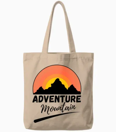 Adventure Has No Limit Hiking Mountains Tote Bags - Natural