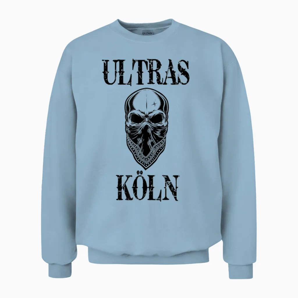 Köln Shirt Kölner Ultras Fanblock Herren & Damen Köln Unisex Sweatshirt in Light Blue