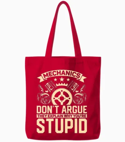 Mechanics Don't Argue for Mechanic Tote Bags - Red