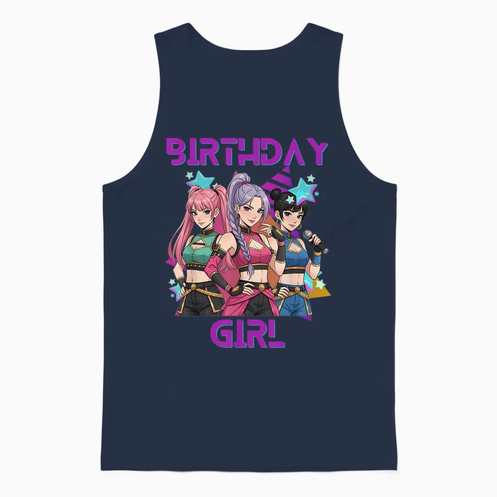 K-Pop K-Pop 6 Years Birthday Girl Unisex Tank Top in Navy
