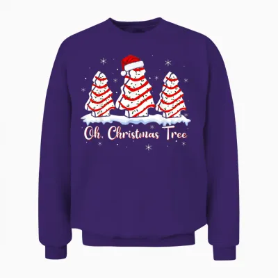 Groovy Oh Christmas Tree Cakes Debbie Beckey Jen Cake Lovers Unisex Sweatshirt - Purple