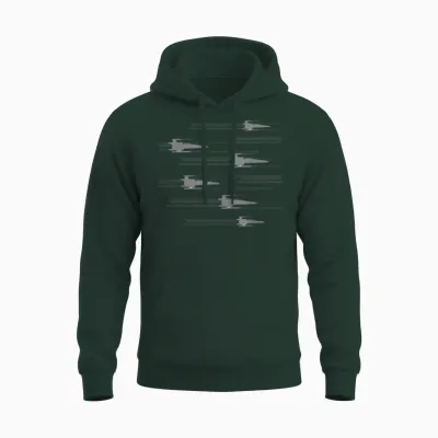 Star Wars X-Wing Starfighters Soar Pattern Unisex Hoodie - Forest