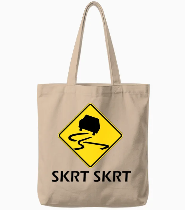 Skrt Skrt Classic Australian Road Tote Bags in Natural