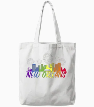 New Orleans Pride Skyline Pride Parade New Orleans Tote Bags - White