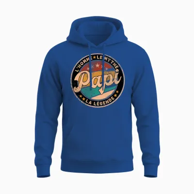 Papi Homme Mythe Légende Idée-Cadeau Papy Humour Grand-Père T-Shirt Haut De Gamme Unisex Hoodie - Royal