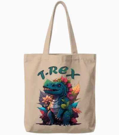 T-Rex Tote Bags - Natural