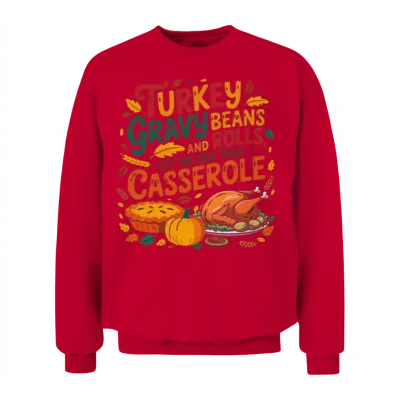 Unique Turkey Gravy Beans and Rolls Unisex Sweatshirt - Red