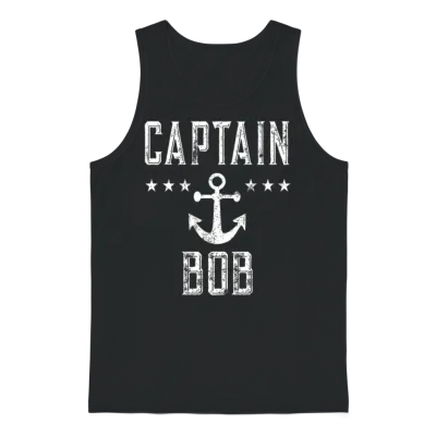 Boating Captain Retro Captain Bob Unisex Tank Top - Black