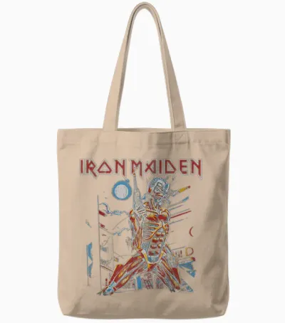 Iron Maiden - Vintage Cityscape Tote Bags - Natural