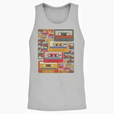 Retro Cassette Unisex Tank Top - Ash