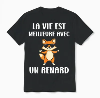 Little Cute Foxes Life Is Better with a Fox Unisex T-Shirt - Black