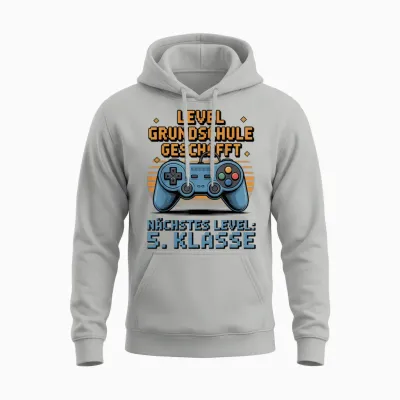 Grundschule Abschluss 2026 Level Grundschule Geschafft Gamer Unisex Hoodie - Ash