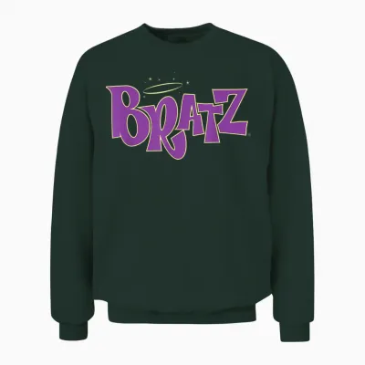 Bratz Logo Flat Purple T-Shirt, Black, S Unisex Sweatshirt - Forest