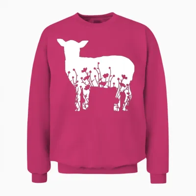 Funny Floral Lamb Unisex Sweatshirt - Heliconia
