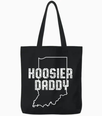 Indiana Hoosier Dad Tote Bags - Black