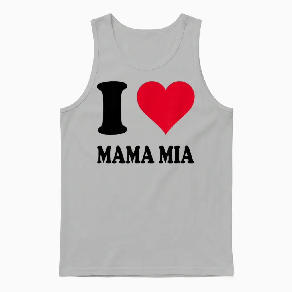 Ich Liebe Mama Mia Mom Unisex Tank Top in Ash