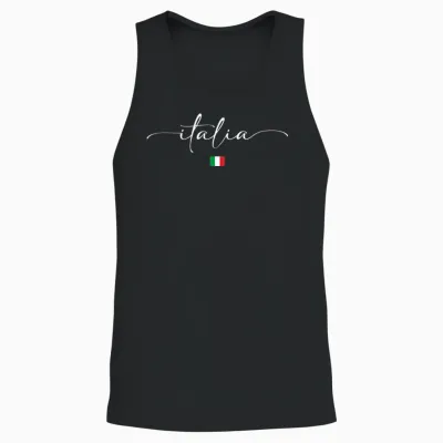 Italian Flag Italy Unisex Tank Top - Black