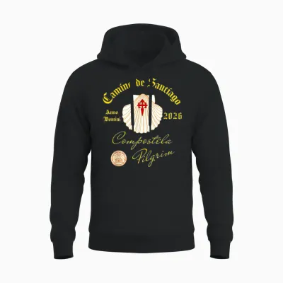 Jakobsweg Anno Domini 2026 Muschel Unisex Hoodie - Black