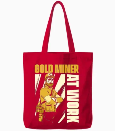 Gold Mining Tote Bags - Red