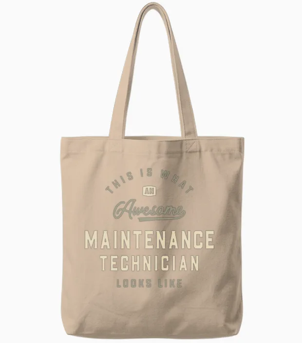 Awesome Maintenance Technician Tote Bags - Natural