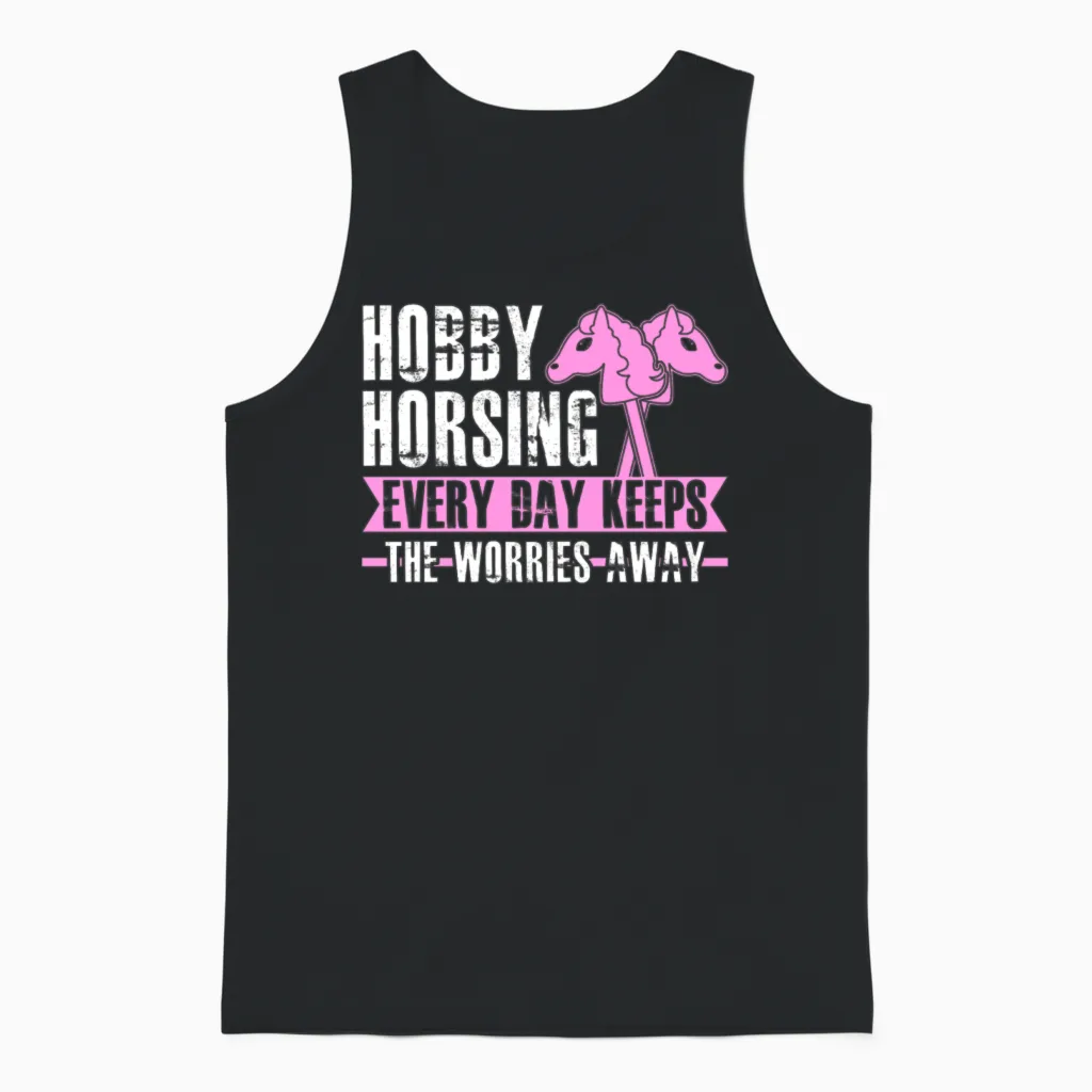 Hobby Horsing Unisex Tank Top in Black