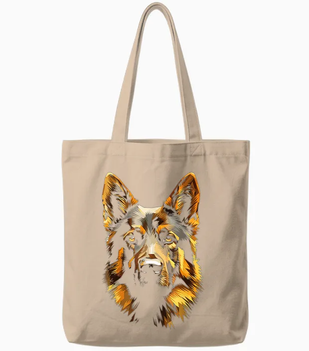Deutscher Schäferhund Motiv Haustier Illustration Hund Deutscher Schäferhund Tote Bags in Natural
