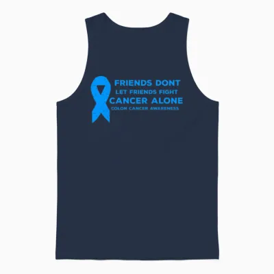 Colon Cancer Awareness Quote Colonoscopy Friends Unisex Tank Top - Navy