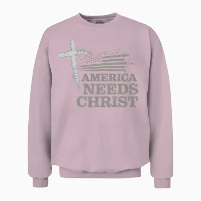 America Needs Christ Unisex Sweatshirt - Light Pink