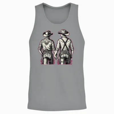Gay Cowboy Western Lgbtqia Rodeo Hände Halten Unisex Tank Top - Sport Grey