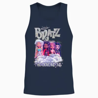 Two Thousand and One Girls Glitter Bratz T-Shirt, Black, S Unisex Tank Top - Navy