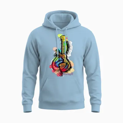 God Vition Retro Cool Unisex Hoodie - Light Blue