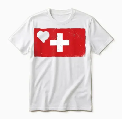 Pride Schweiz Flagge Schweiz Herz Schweiz Wurzeln Stolz Unisex T-Shirt - White