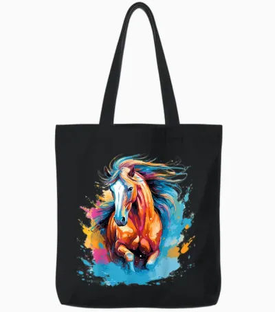 Pferd Reiten Dressur Springen Reiterhof Tote Bags - Black