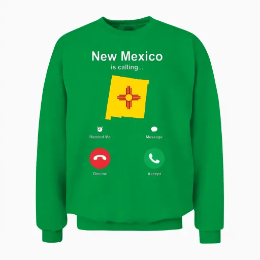 Travels New Mexico Gift Travel Unisex Sweatshirt in Irish Green