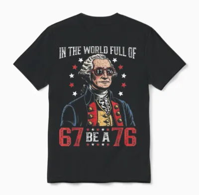 In the World Full of 67 to Be a 76 George Washington 67 Meme Unisex T-Shirt - Black