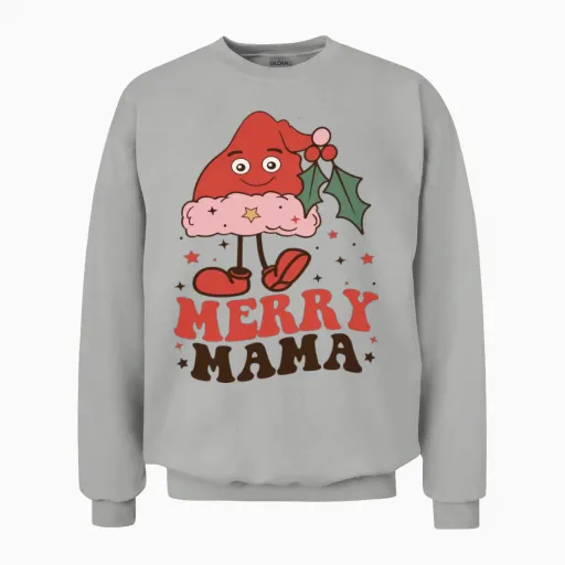Funny Retro Christmas Unisex Sweatshirt in Ash