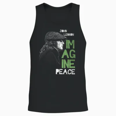 John Lennon Peacemaker Singer Rock World Unisex Tank Top - Black