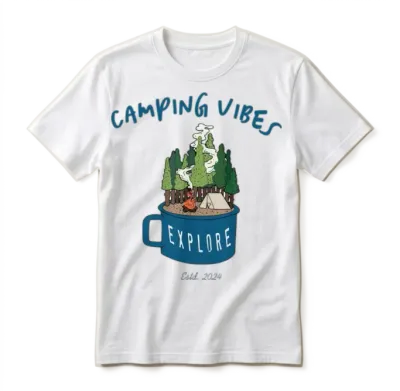Camping Vibes Explore Unisex T-Shirt - White