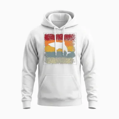 Shark Retro Unisex Hoodie - White