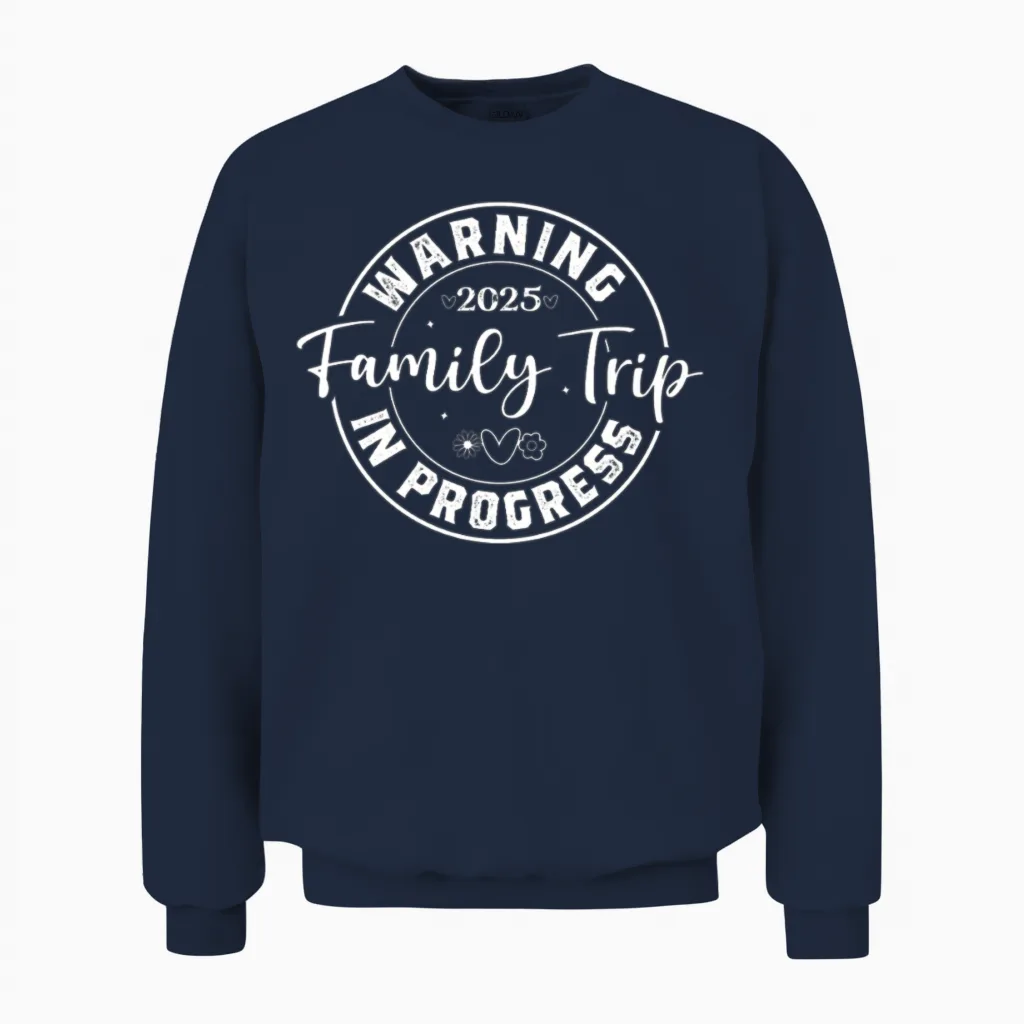 Family Trip in Progress 2025 Unisex Sweatshirt in Navy