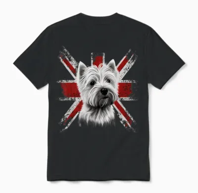 Britisch Uk Westie Grossbritannien West Highland White Terrier Unisex T-Shirt - Black