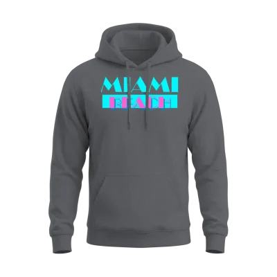 Miami Beach Unisex Hoodie - Charcoal