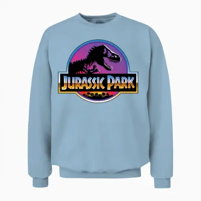 Jurassic Park Logo Purple and Blue Unisex Sweatshirt - Light Blue