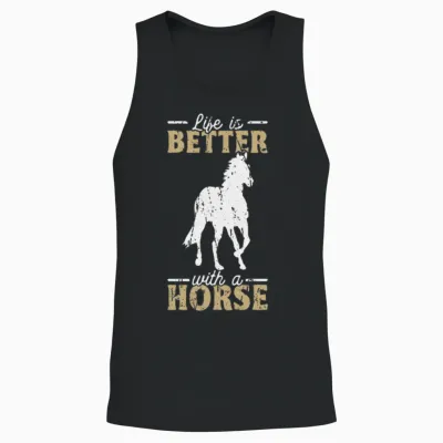 Life Is Better with a Horse - Horse Riding Unisex Tank Top - Black