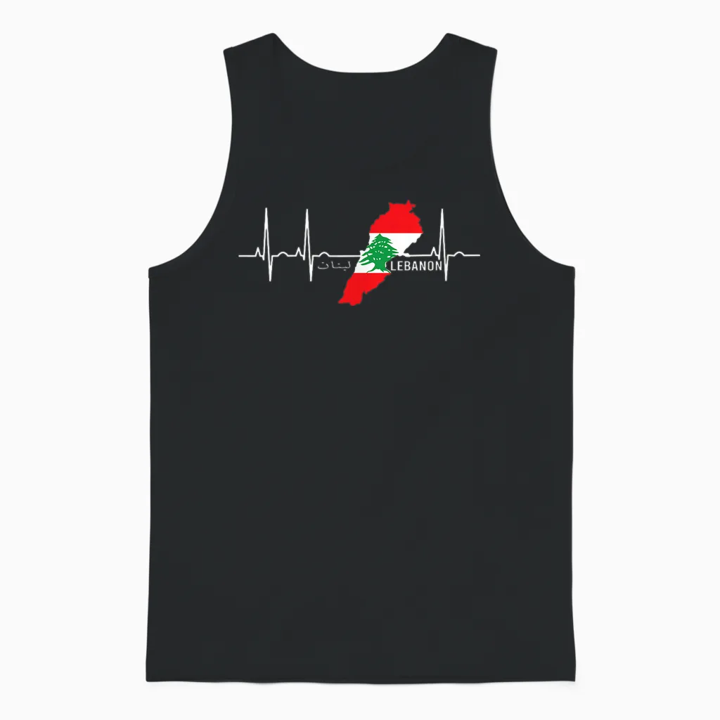 I Love Lebanon, Libanesische Flagge, Lebanese Flag, Libanon Unisex Tank Top in Black