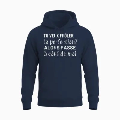 You Want to Touch Perfection Funny Gift Man Woman Unisex Hoodie - Navy
