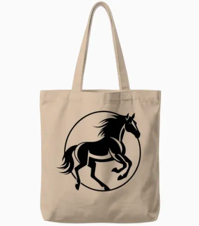Horse Equine Pony Tote Bags - Natural