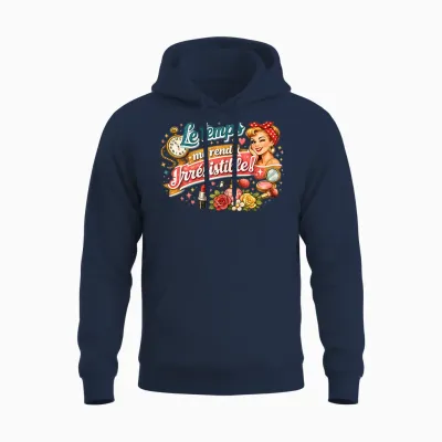 Cadeau Anniversaire Femme Original Humour Drole Irrésistible Unisex Hoodie - Navy